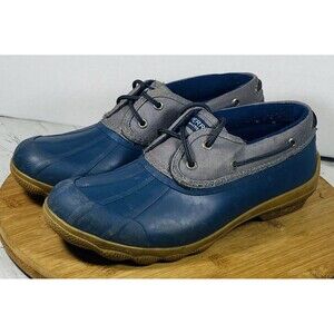 SPERRY TOP-SIDER Navy Blue Rubber Duck Shoe Low Boot Waterproof Lined Size 9M